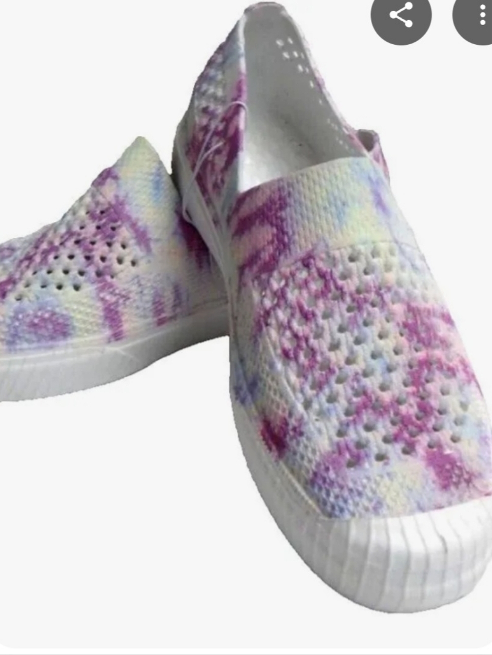 Slip-On Floral Casual Shoes in Teal and Pink